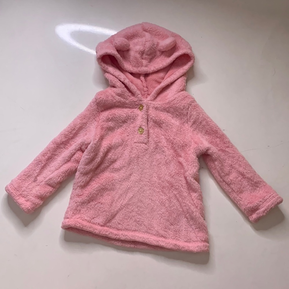 Carter’s 18 months baby pink fleece teddy bear pull over sweatshirt